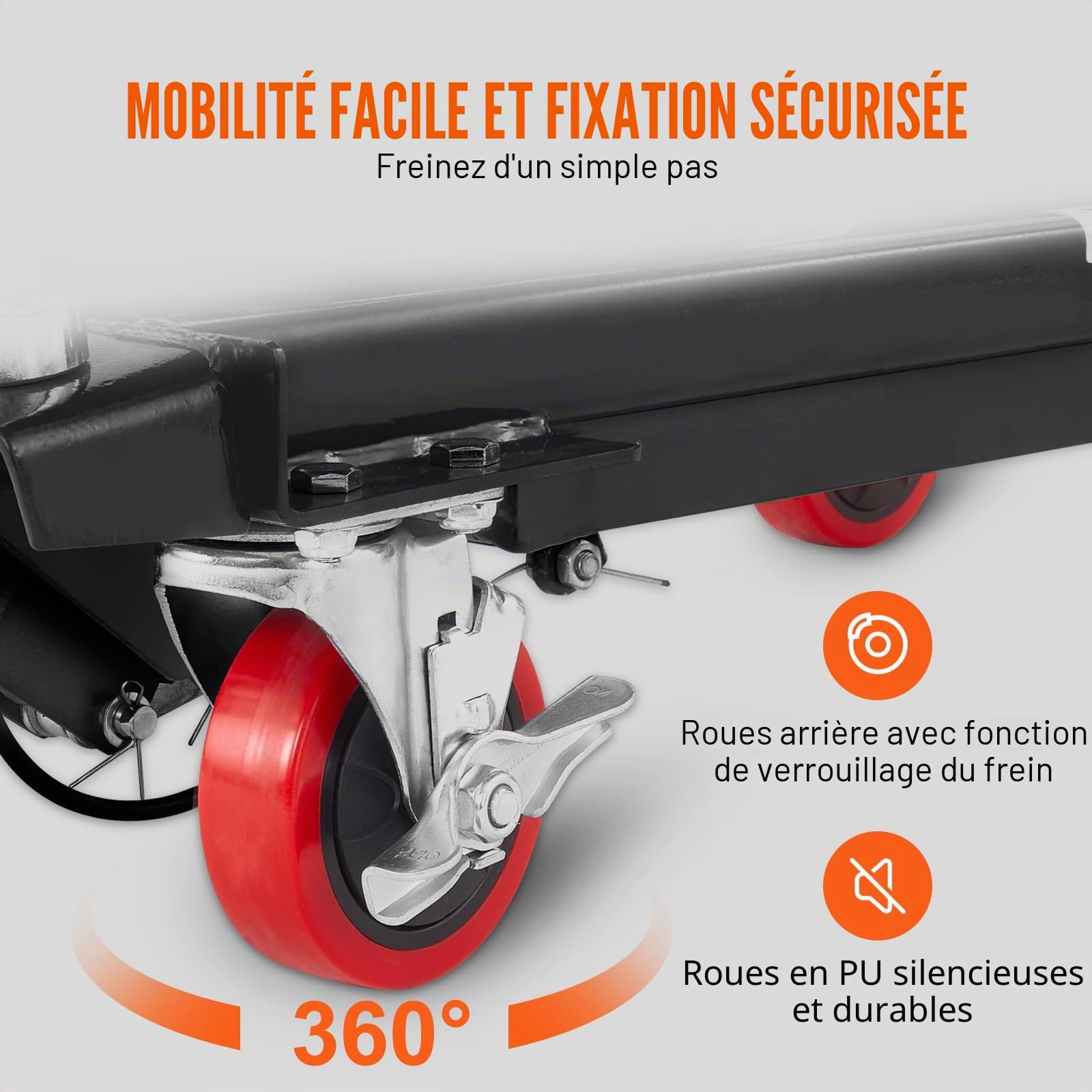 VEVOR Chariot à Table Élévatrice Hydraulique Charge 230 kg Chariot Élévateur Manuel à Ciseaux Simples Hauteur de Levage 720 mm 4 Roues Coussin Antidérapant pour Manutention Transport Matériaux, Noir