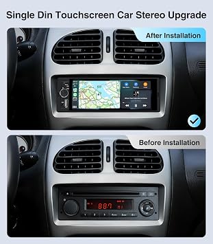 AINAVI 6.36 Inch Single Din Touchscreen Car Stereo Carplay Android Auto SWC/FM/Bluetooth