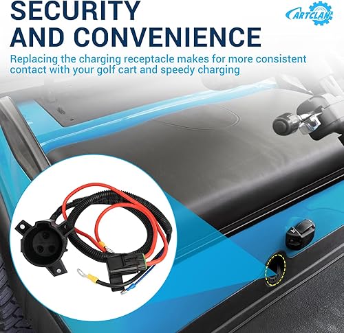 Miniatura 5 de CartClan Receptáculo DC del cargador del carro de golf para 2014-UP Club Car PrecedentTempo Electric OEM # 105137401