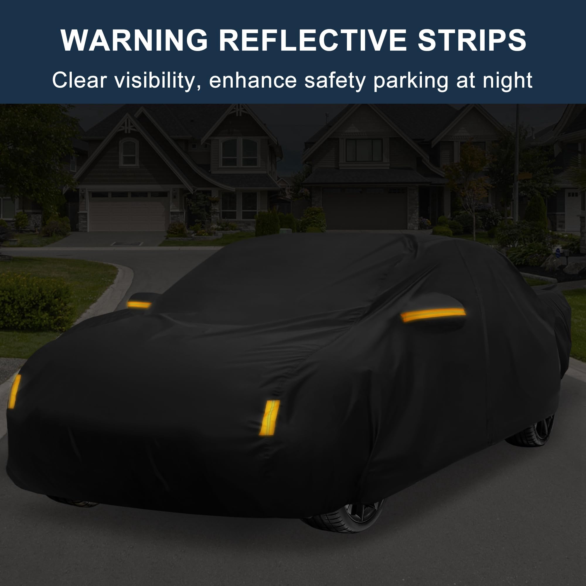 X AUTOHAUX Car Cover for Honda Civic Sedan Coupe 210D-PU Outdoor Full Car Cover All Weather with Door — view 5