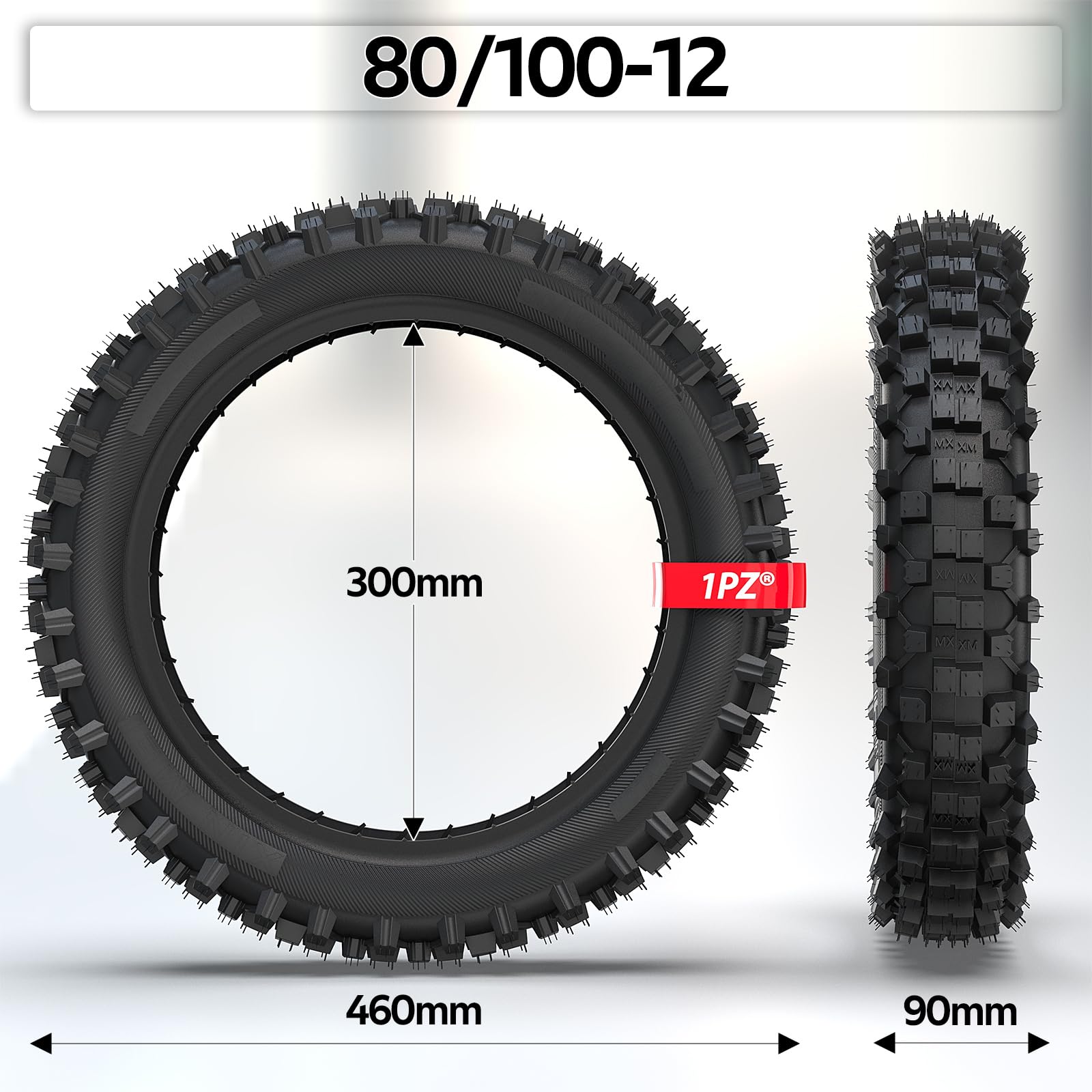1PZ F80-C2T Pneu et chambre à air 3.00-12 80/100-12 remplacement pour DRZ110 PW80 CRF70 CRF110 XR70 KLX110 KX65 TTR90 TTR110 Suzuki JR80 Baja DR70 Honda Off Road Motocross Dirt Pit Bike