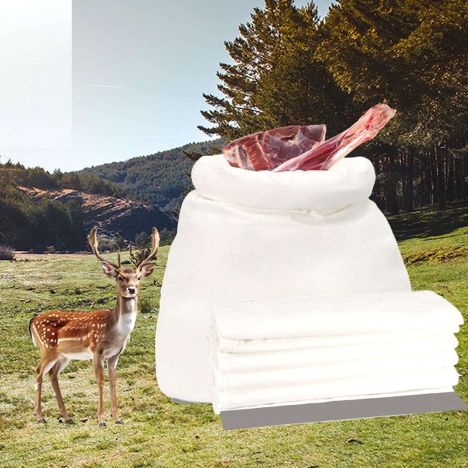 Big games Bolsas de carne – Almacenamiento de caza resistente, tira de seguridad reflectante reutilizable para transportar carne salvaje | Accesorio de caza multiusos para ciervos, alces, alces