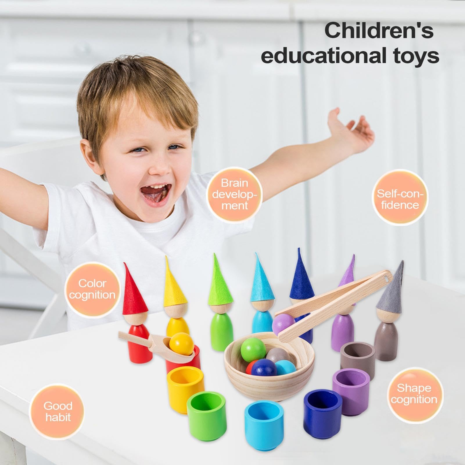 Toyadores sensoriales de clasificación de color, juego de juguetes de