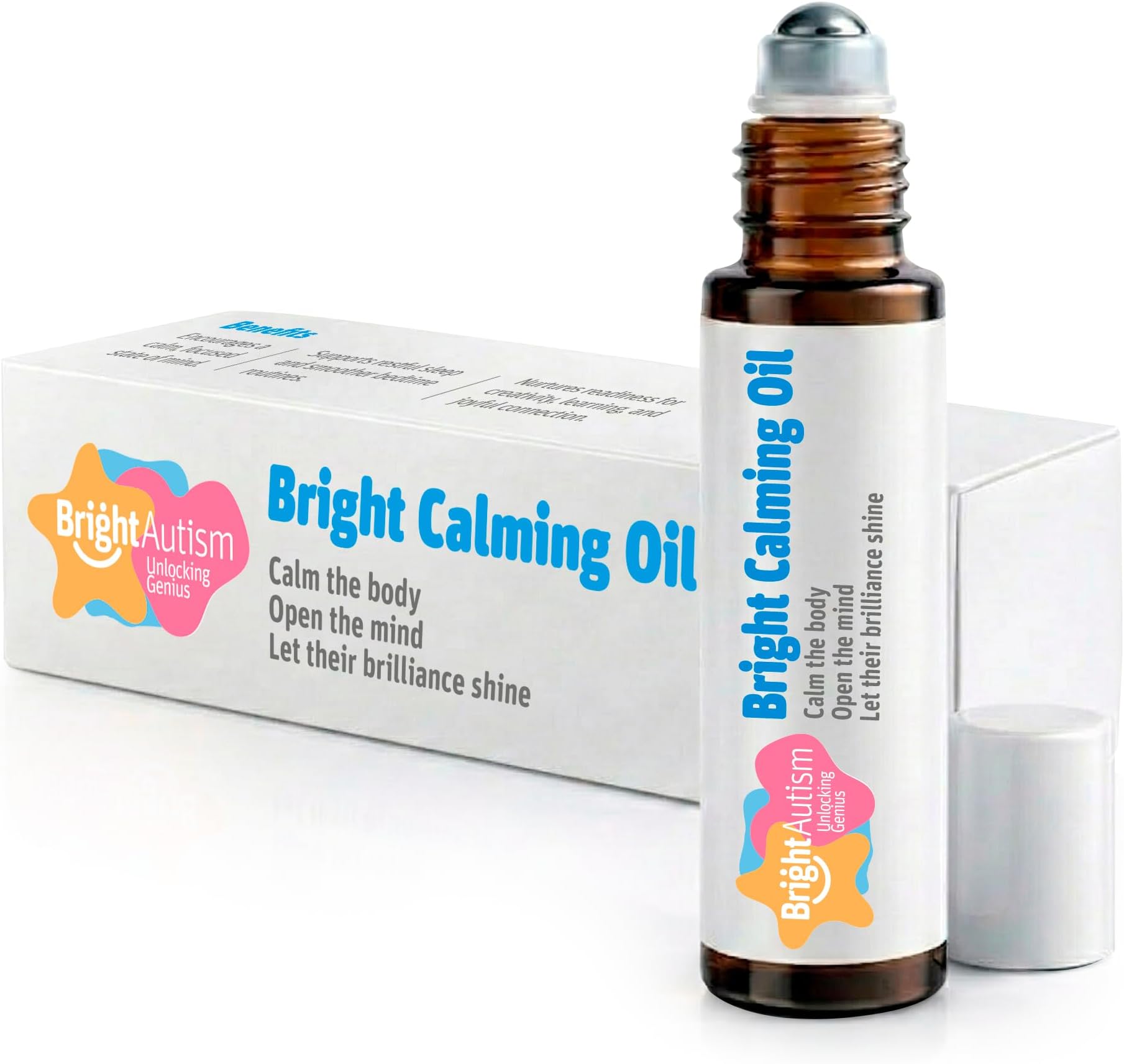 Bright Autism Calming Oil - Essential Kids Oil for Stress Relief - Natural Sleep Aid, Gentle Organic Blend Roll-On 10ml - Great Addition to Your Kids Sleep Routine.