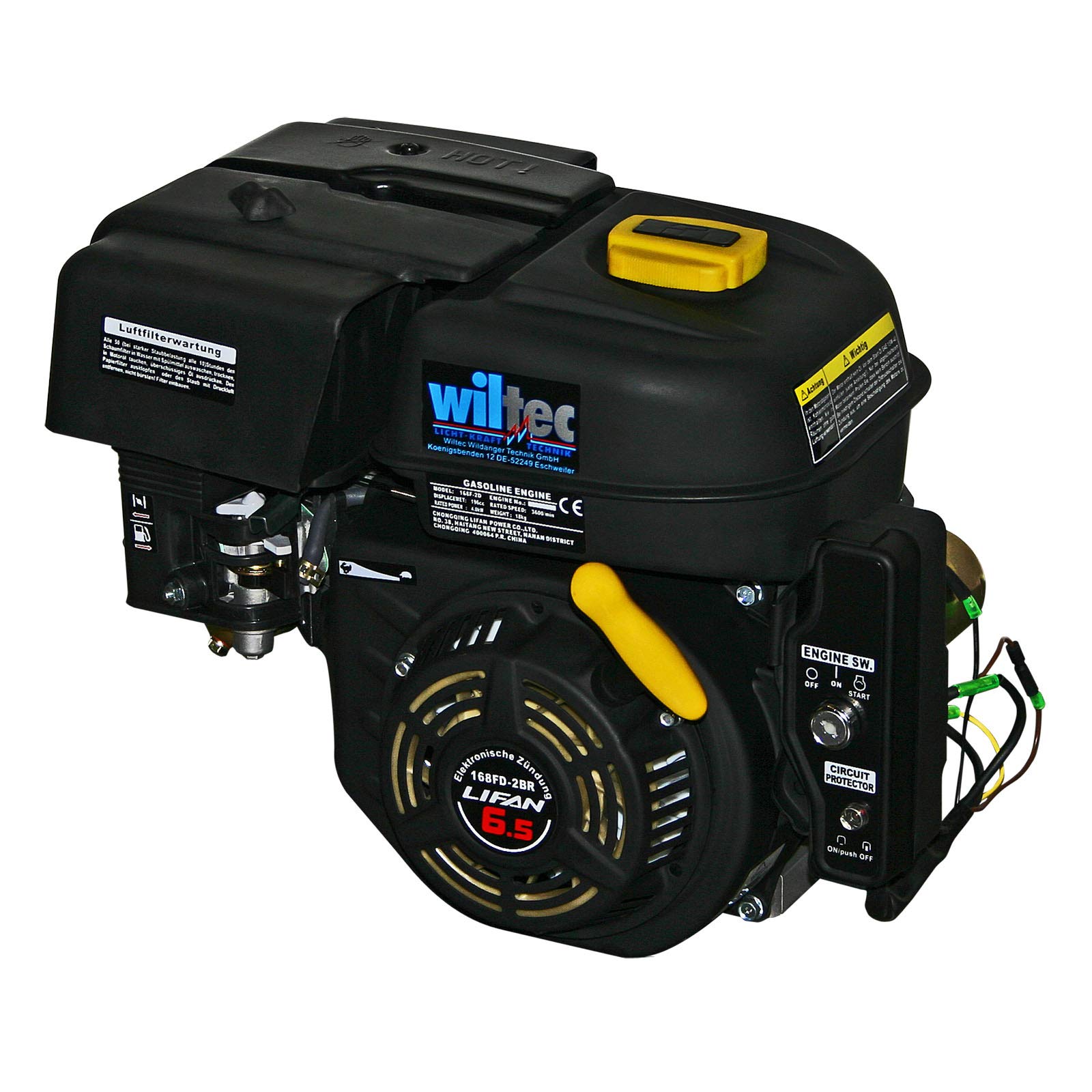 Motor de gasolina LIFAN 168 4,8kW (6,5PS) con embrague en baño de aceite y E-Start