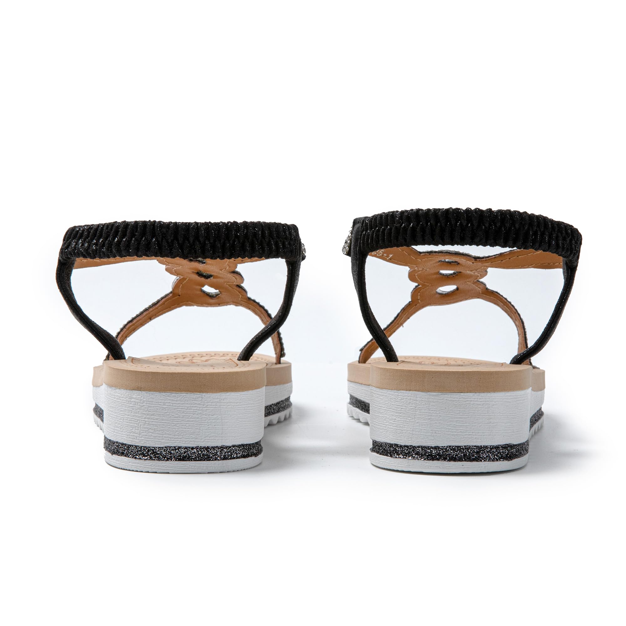 JOMIX Sandali Donna Estivi Zeppa con Strass e Chiusura Elastica Regolabile
