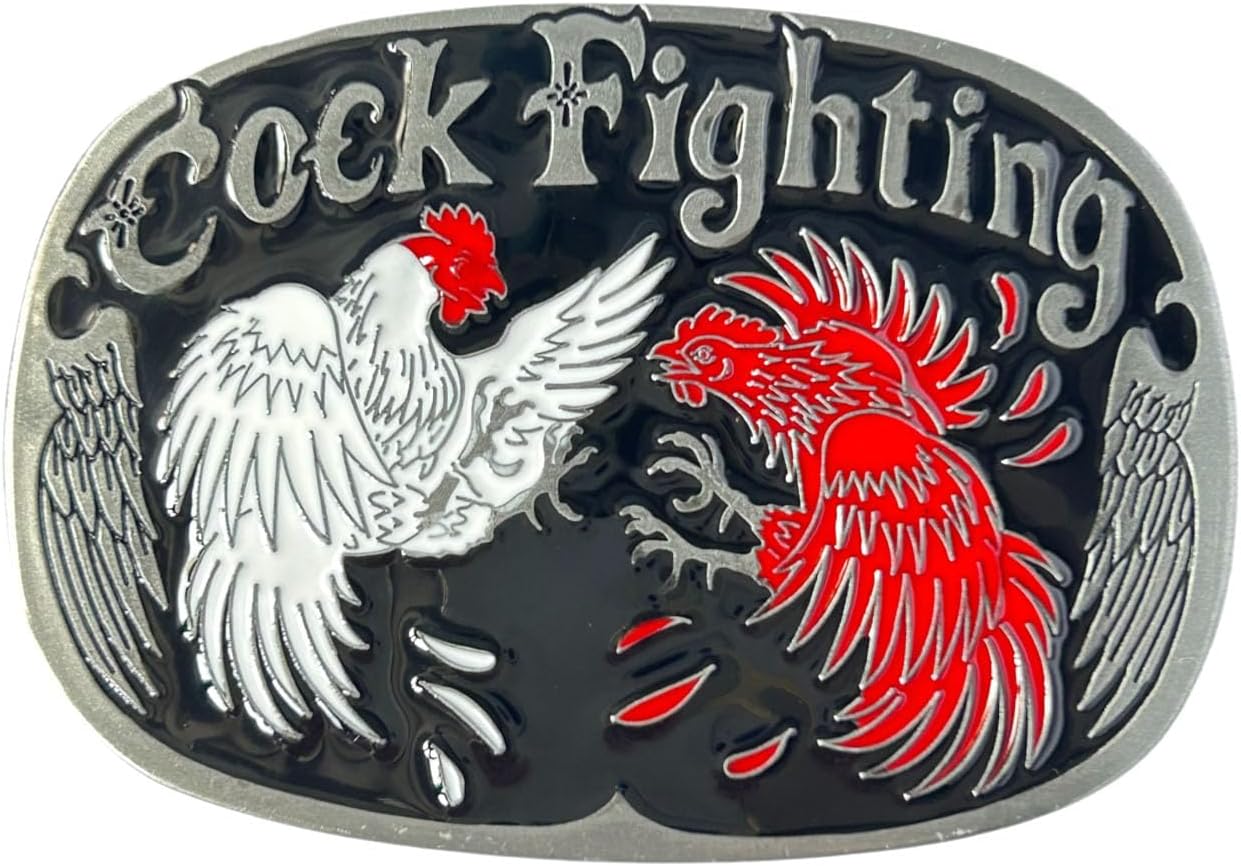 Western Belt Buckles for Men Women, Funny Cock Fighting Rodeo Cowgirl Cowboy Belt Buckle Jean’s Accessory s