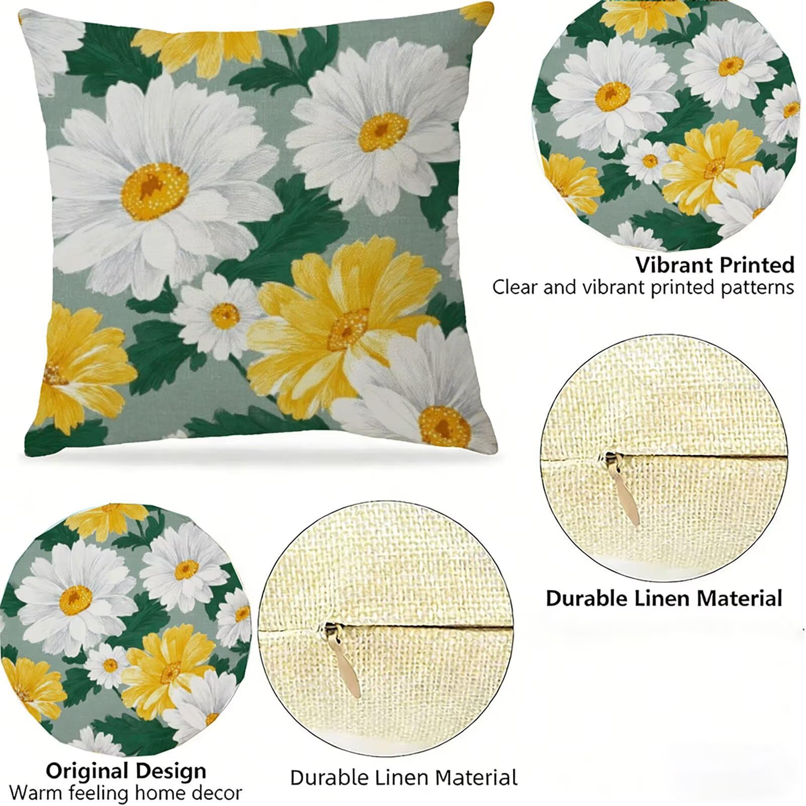 Housse de Coussin Canapé Flower 80x80cm Exterieur Impermeable Botanique Taie D'oreiller Décoratif Aesthetic Housse Coussin Decoration pour Chambre Sofa Jardin Balcon Terrasse Lot de 2. P-4788