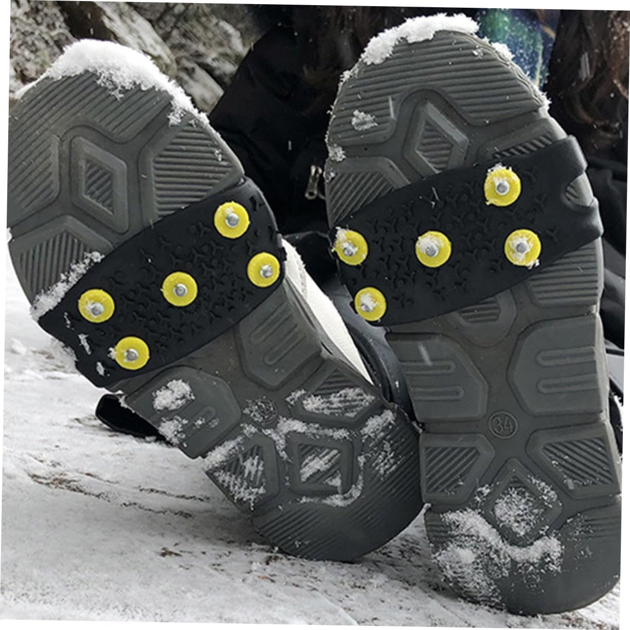 3pairs Ice Grippers for Shoes Non-Slip Snow Spikes Ice Cleats for Boots