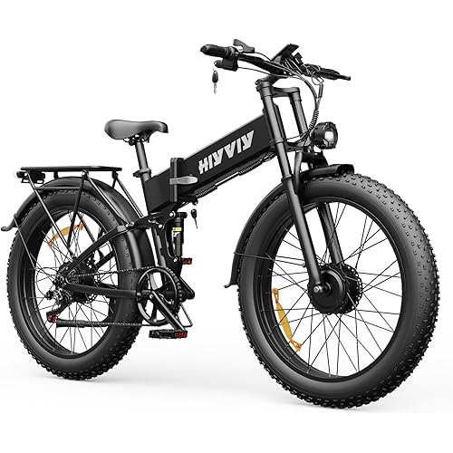 Foldable Electric Bike with Peak2250W/5000W Dual Motor and 48V 15.6A/23A1300WH Battery E-Bike, Max 35MPH & Max 60Miles Range, 26'' Fat Tire Electric Mountain Bike for Adults