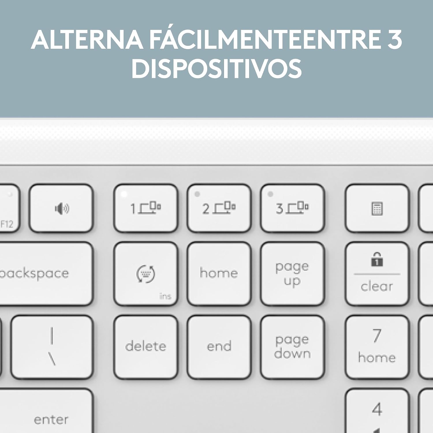 Logitech MK950 Signature Slim, teclado y ratón inalámbricos, diseño elegante, escritura y clics discretos,uso alternante de 3 dispositivos, Bluetooth, multisistema operativo, para Windows, Mac, Blanco 9