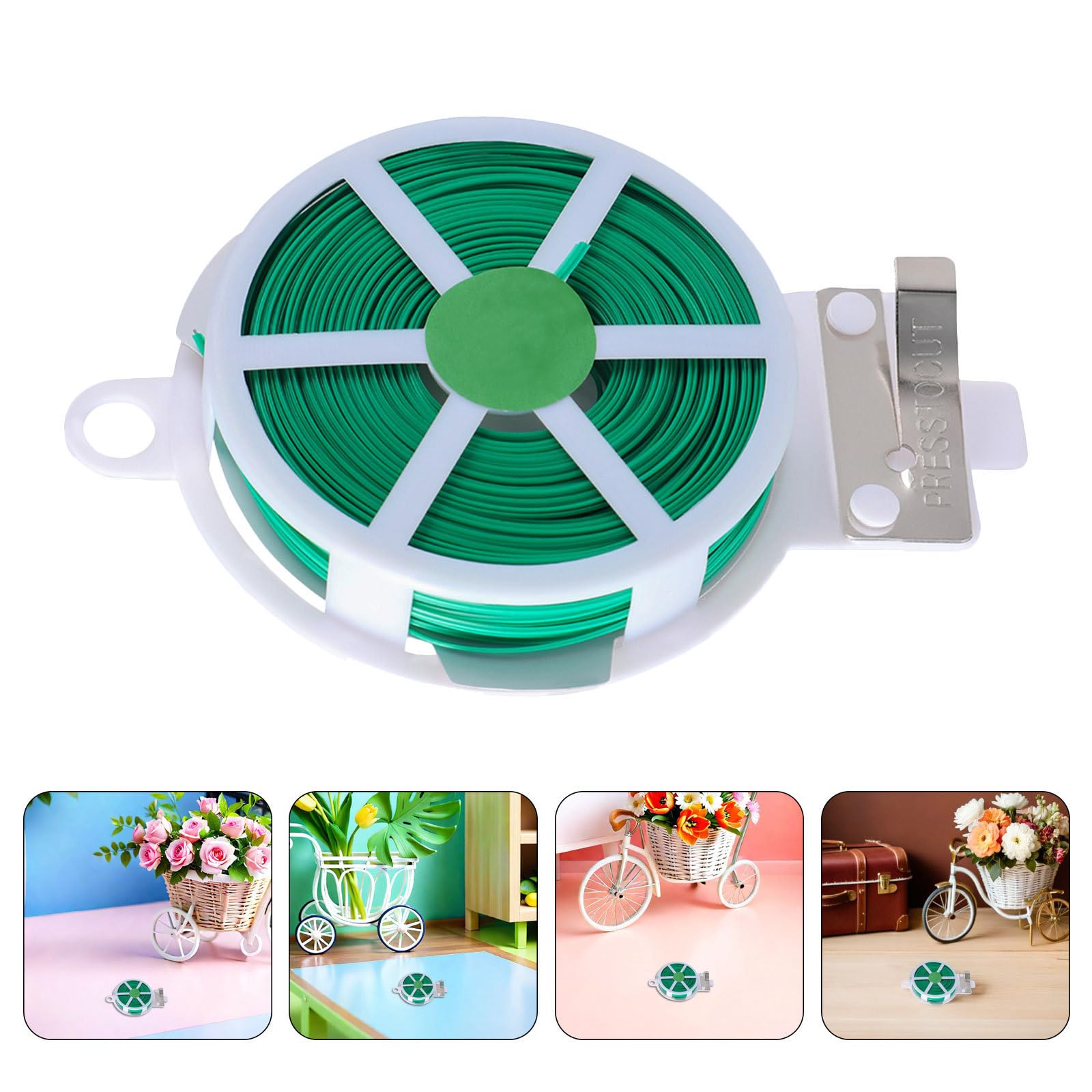 POPETPOP 12 Pezzi di Filo Verde Rivestito in Ferro e PE per Piante Rampicanti e Alberi, Legacci da Giardino Riutilizzabili per Cura Delicata, per Giardinaggio All'aperto