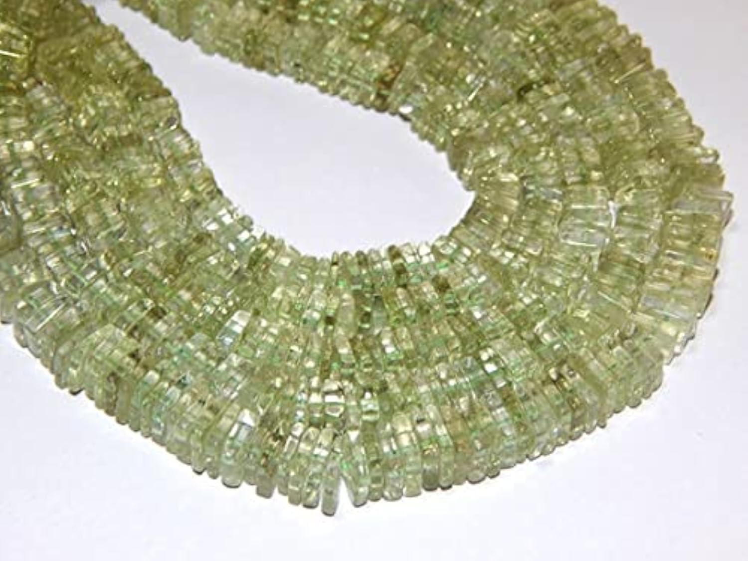 Perles améthyste verte heishi pour collier bohème chic fait main