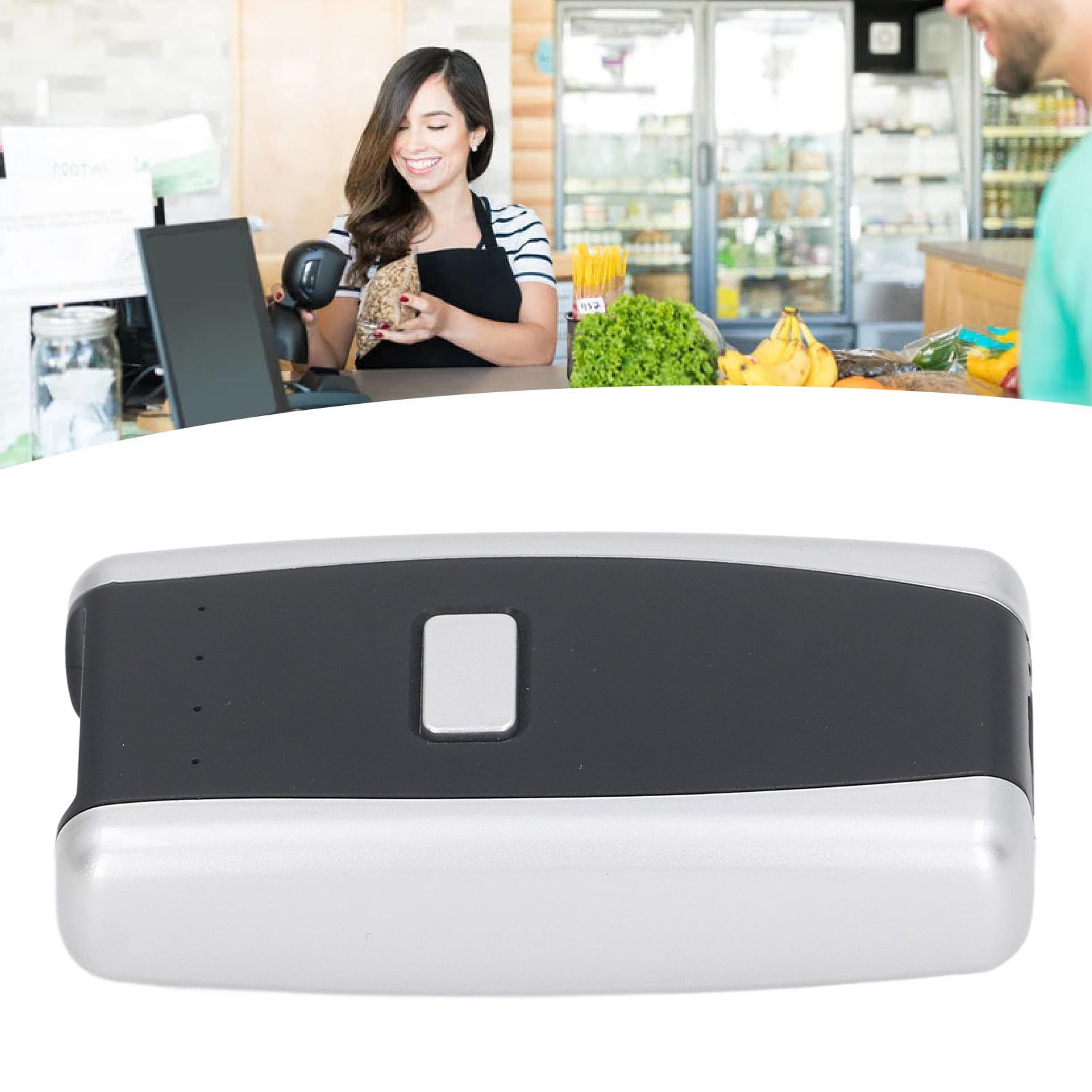 Oumefar Scanner de Codes-Barres de Poche, Lumière Rouge CCD, sans Fil, 1D, 2D, Lecteur de Codes QR, pour Centres Commerciaux, Achats Portables