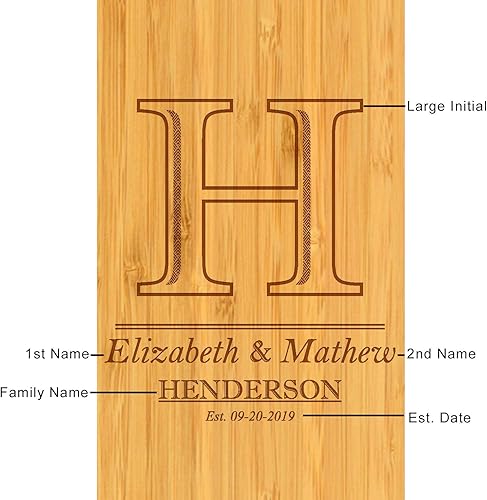 Miniatura 3 de Tabla de cortar de queso/embutidos de bambú grabada personalizada, incluye 3 cuencos de cerámica con cucharas de bambú, marcadores de queso,