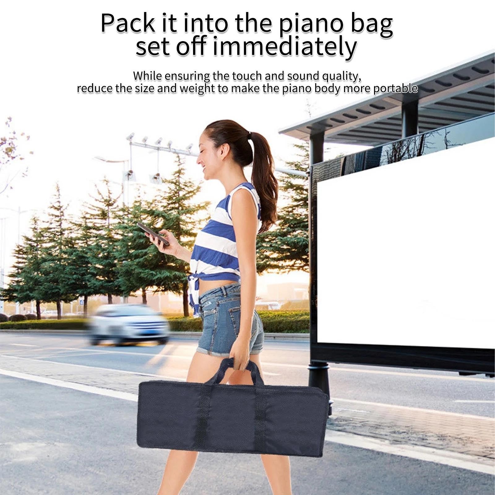 Professionelle Elektronische Tastatur Elektronisches Klavier Mit 61 Tasten Tragbar Faltbar Multifunktionales Digitalpiano Mit LCD-Display Und Sustain-Pedal Tragbare Tasche(US)