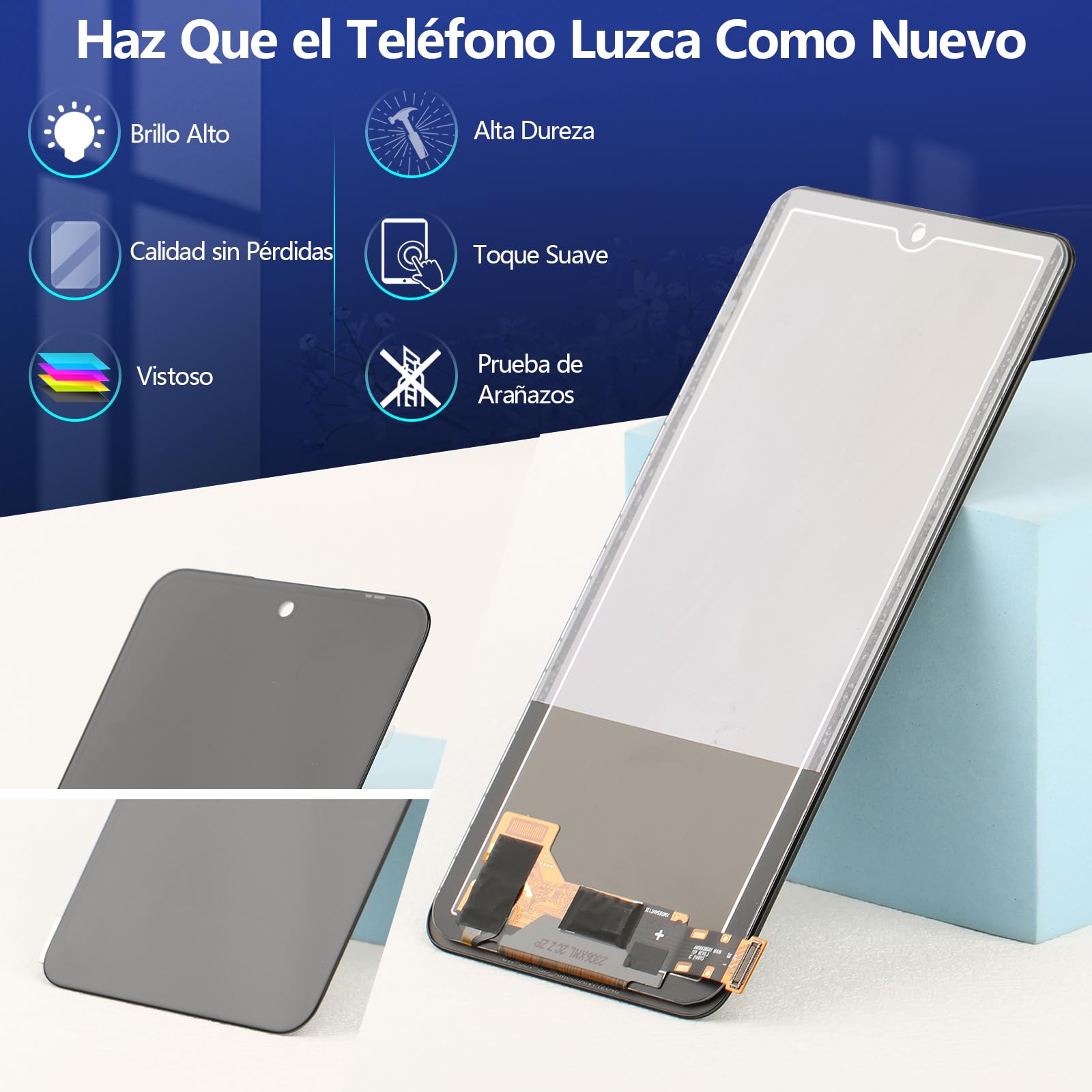 RongZy Pantalla para Xiaomi Redmi Note 12 Táctil LCD de Repuesto Ensamblaje Digitalizador Reemplazo para Xiaomi Poco X5 con Herramientas de Reparación(Negro)