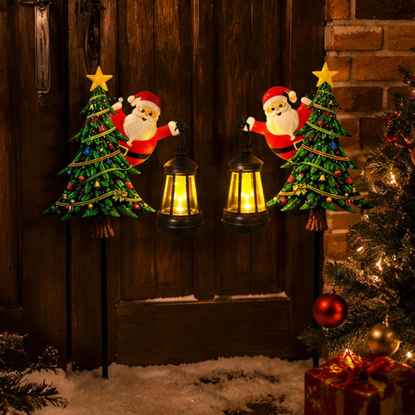 Lampes de Noël Solaires pour Jardin Lot de 2 Sapins Lumineux pour et