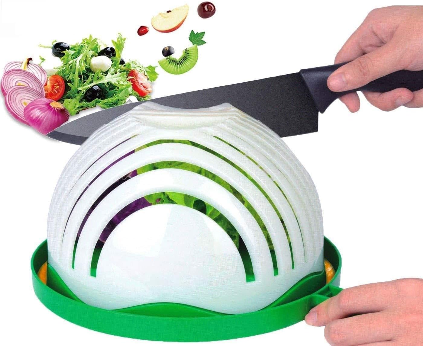 Salad Cutter Bowl, AngLink Salad Chopper Bowl 60 Seconds Salad Maker Family-Sized All in One for Kitchen Fast Fruit Vegetable Salad Slicer