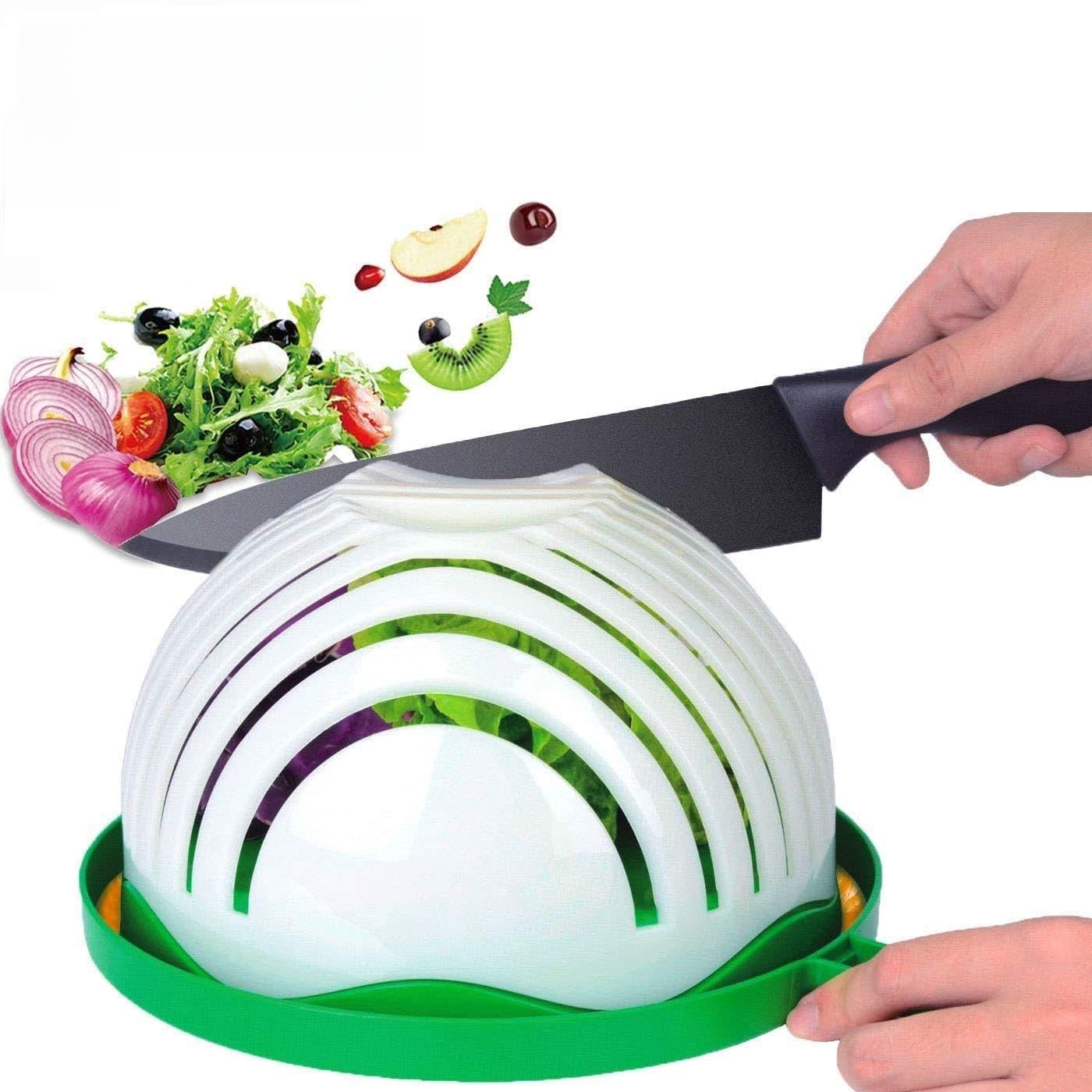 Salad Cutter Bowl, AngLink Salad Chopper Bowl 60 Seconds Salad Maker Family-Sized All in One for Kitchen Fast Fruit Vegetable Salad Slicer