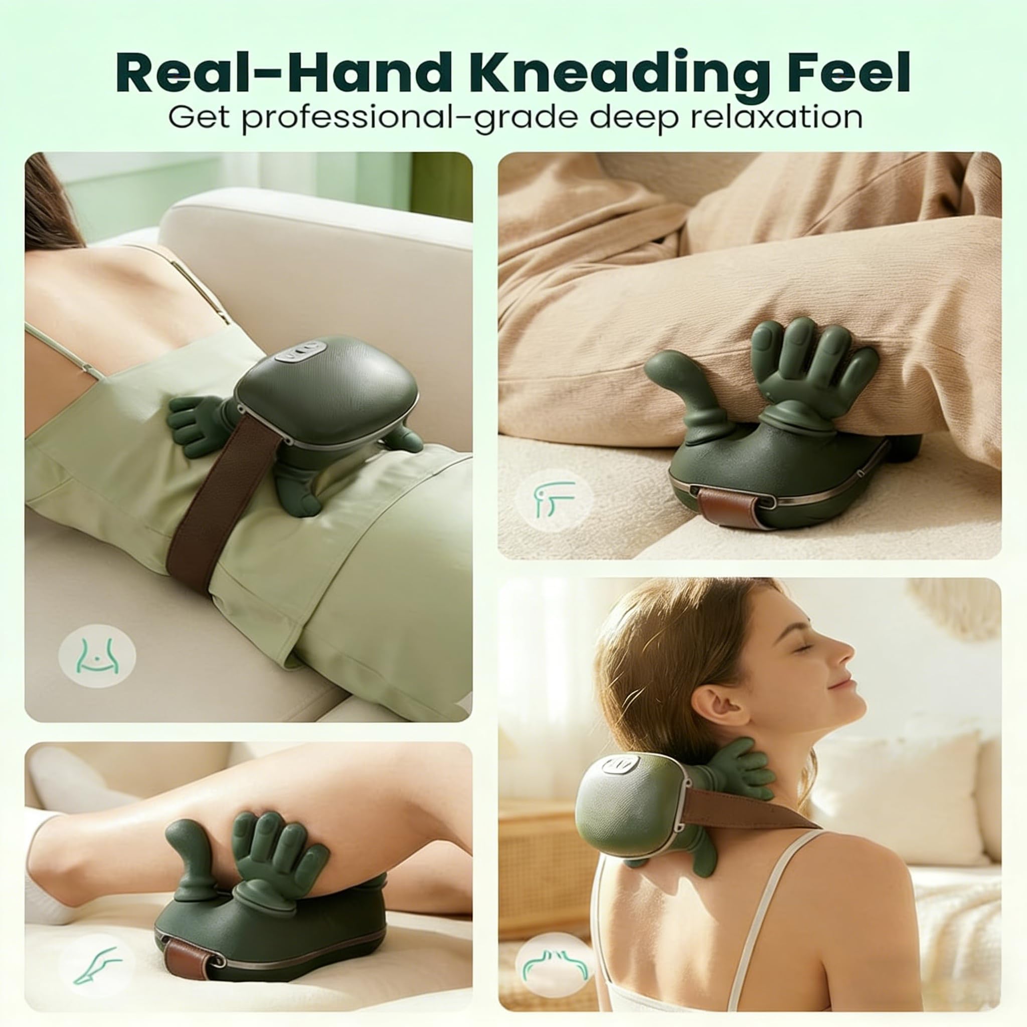 Masseur Cervical, Masseur Dos Et Cervicales Avec Chaleur Cou Cervical Chauffant 2 Niveaux 3 Modes Massage Pour voyager reposer soulager le stress, Cadeaux Pour Maman Femmes et Hommes
