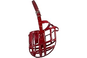 Medium Red Plastic Dog Muzzle with Adjustable Headstall by Birdwell Enterprises