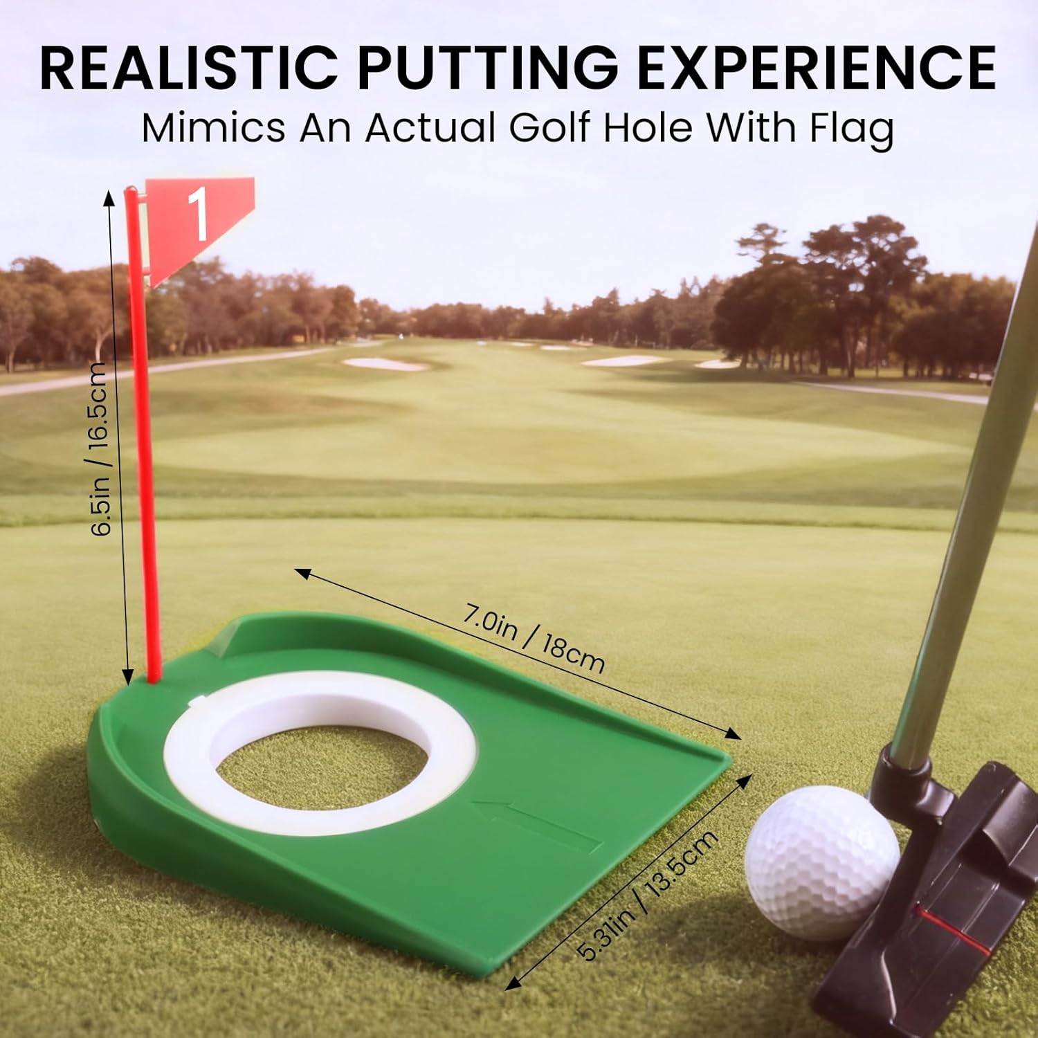 FINGER TEN Golf Putting Cup with Numbered Flag Design Value 6 or 9 Pack, Durable Plastic Practice Cups Golf Training Aids, Lightweight Easy to Carry for Office Backyard Indoor Outdoor