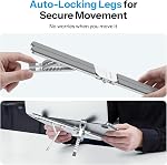 OMOTON LA15 360° Support pour ordinateur portable rotatif automatique pour bureau, 6-Level Riser en aluminium réglable & Support pliable portable pour MacBook Comprimé jusqu'à 15.6"
