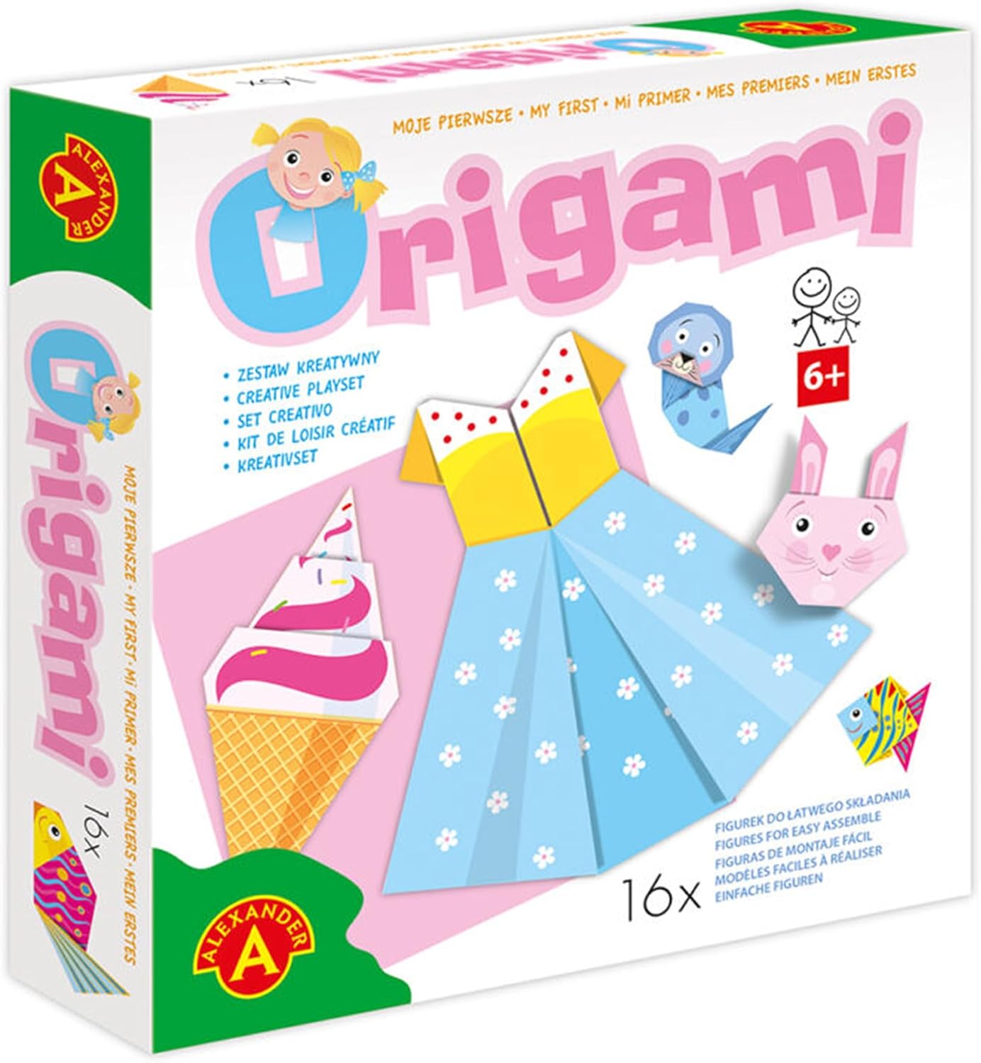 Alexander Mon Premier Origami – Dress and Animals – Creative Origami Kit 16 Models – Children's Manual Activity from 6 Years