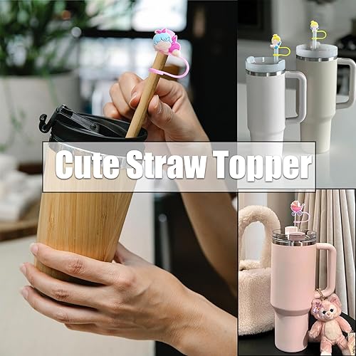 Miniatura 5 de 10 fundas para popotes de silicona de 0.4 pulgadas y 0.394 in de diámetro, cubiertas para popotes compatibles con Stanley de 30 y 40 onzas con asa,