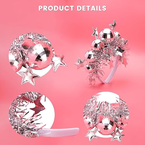 Miniatura 4 de Diadema de estrella de bola de disco - Última despedida de soltera de discoteca, Nochevieja, decoraciones de fiesta de cumpleaños, decoración Y2K,