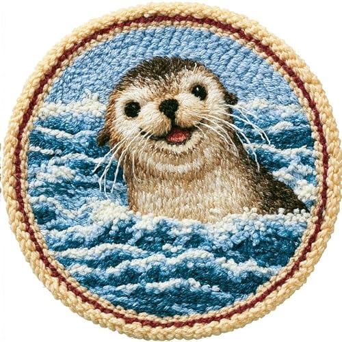 Kitquiver Latch Hook Rug Making Kit Sea Lion 50X50Cm