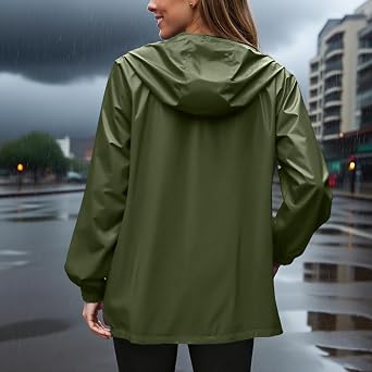 Women's Breathable Rain Jacket Lightweight Hiking Cycling Bike Rain Coat Windproof Waterproof Trench Coats