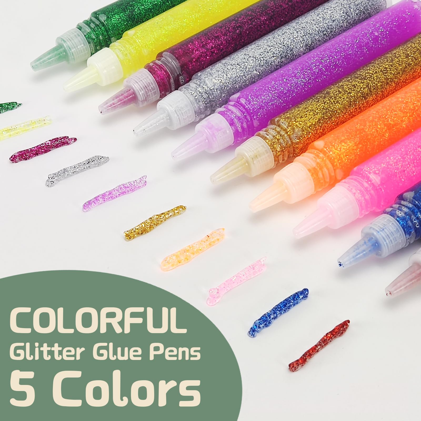 Glitter Glue Pens - 50 Pack, 10 Colors -3 Glitter Glue Pens - 50 Pack, 10 Colors -3