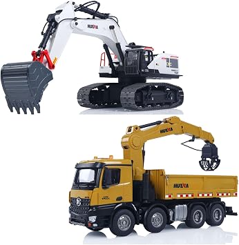 Pro-Grade Huina 1594 Alloy RC Excavator 1538 Remote Control Dumper Truck RTR for Adult Hobby Gift Outdoor Indoor Hobby Grade Model for Ages 14+