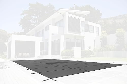 Vista 224 de WaterWarden Cubierta de seguridad sólida para alberca enterrada, cumple F1346 de la ASTM según UL, triple costura, con accesorios, 16 x 40 pies