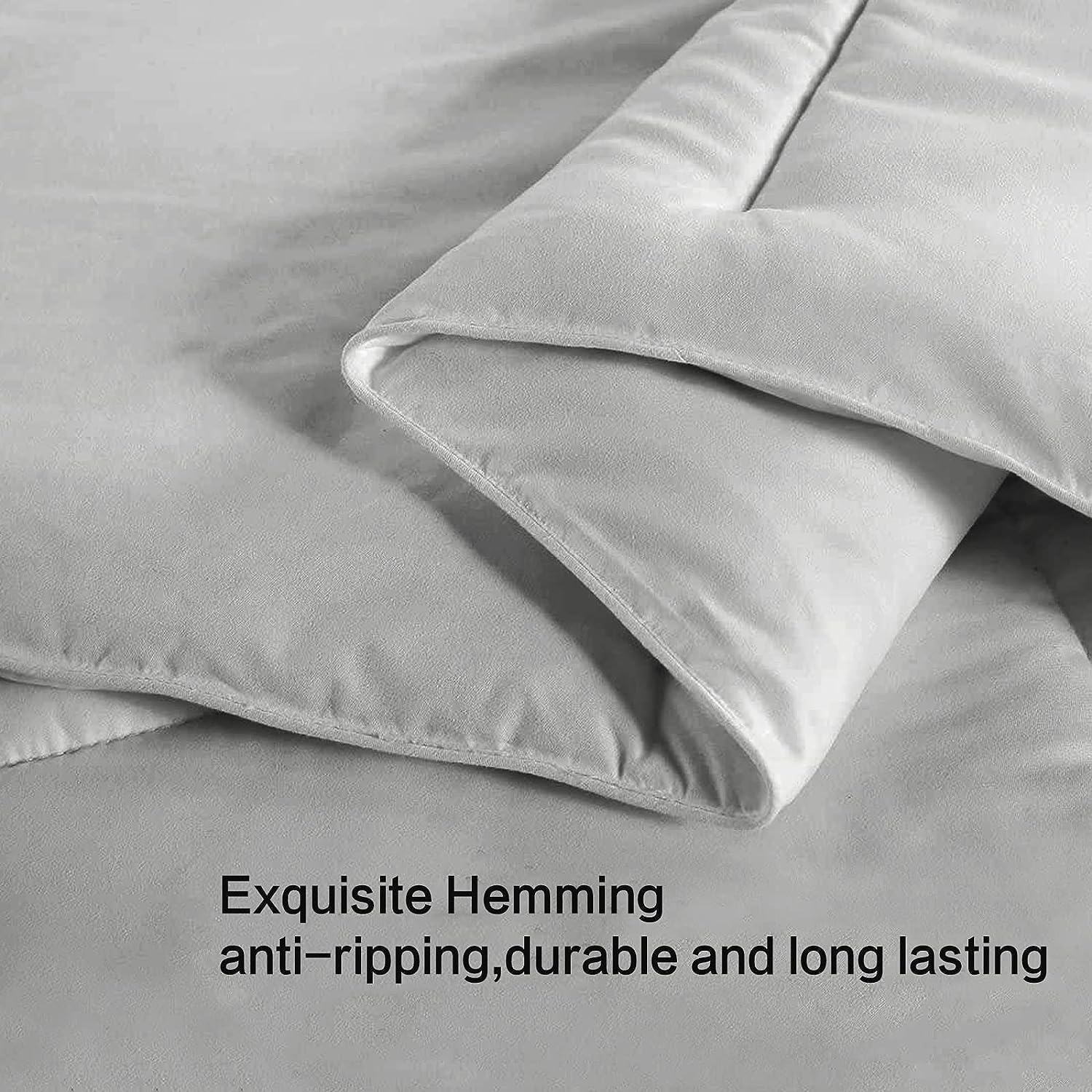 Queen 500 Series Comforter Down Alternative Quilted Duvet Insert with Corner Tabs All-Season - Luxury Hotel Comforter - Breathable - Reversible - Machine Washable - Light Gray