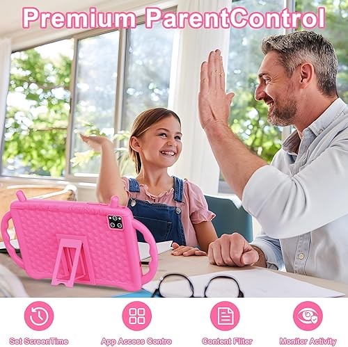 Miniatura 3 de Tablet para niños Semeakoko de 10 pulgadas Android 14 con asa antichoque, Octa-Core 10GB+64GB, pantalla HD de 1280 x 800, controles parentales,