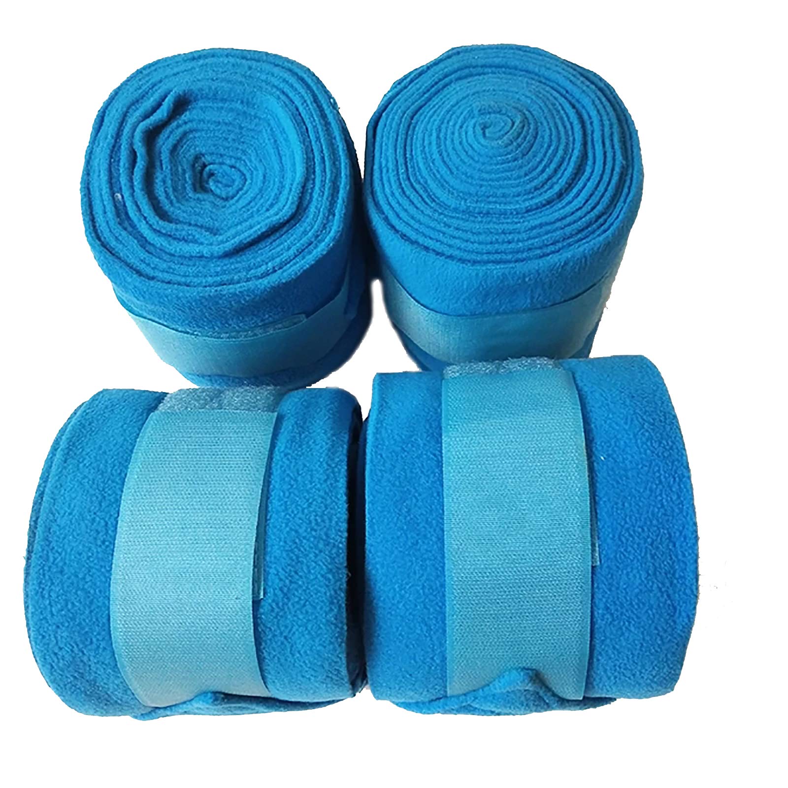 Molleton pour jambe de cheval bleu en lot de 4 rouleaux de 2,5m pour le bandage et l'entraînement