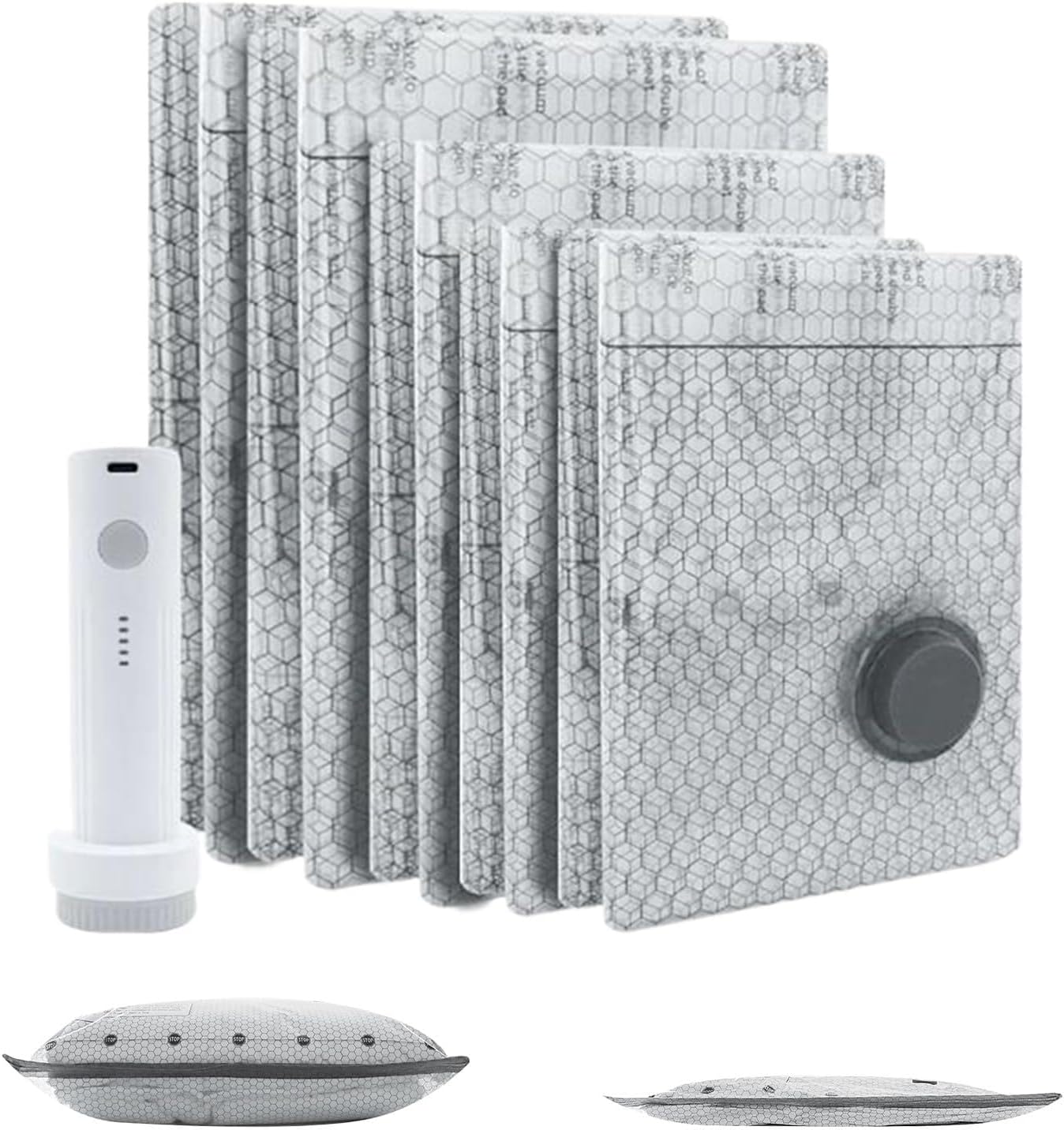 Vacuum Storage Bags, Portable with Air Pump,Vacuum Bags for Clothing Travel | for Clothes Blanket Bedding Suitcase Indoor Outdoor Home Bedroom Closet Dorm Camping