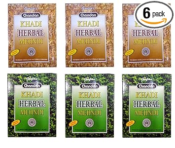 Khadi Pure Herbal Black & Brown Mehndi, 80 g (Pack of 6)