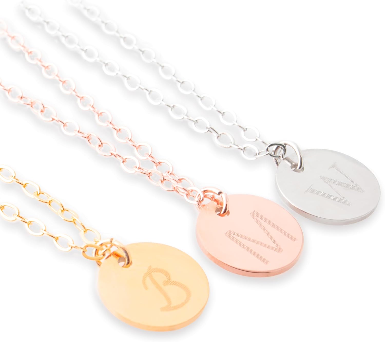 Petite Boutique Customizable Your Name disc pendant Necklace Personalized Gift Custom Jewelry Plated