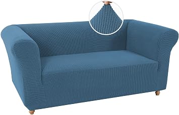 Stretch Chesterfield Sofa Cover Stretch Sofa Cover Non-Slip Stain Resistant, 1 Seater Sofa Cover with Armrests Super Soft FabricBlu Polveroso,2 Posti