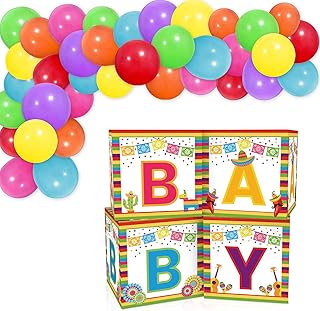 Cajas mexicanas para globos de ducha de bebé, diseño de tabaco Bout A Baby Party Supplies Cinco De Mayo de género revelar ...