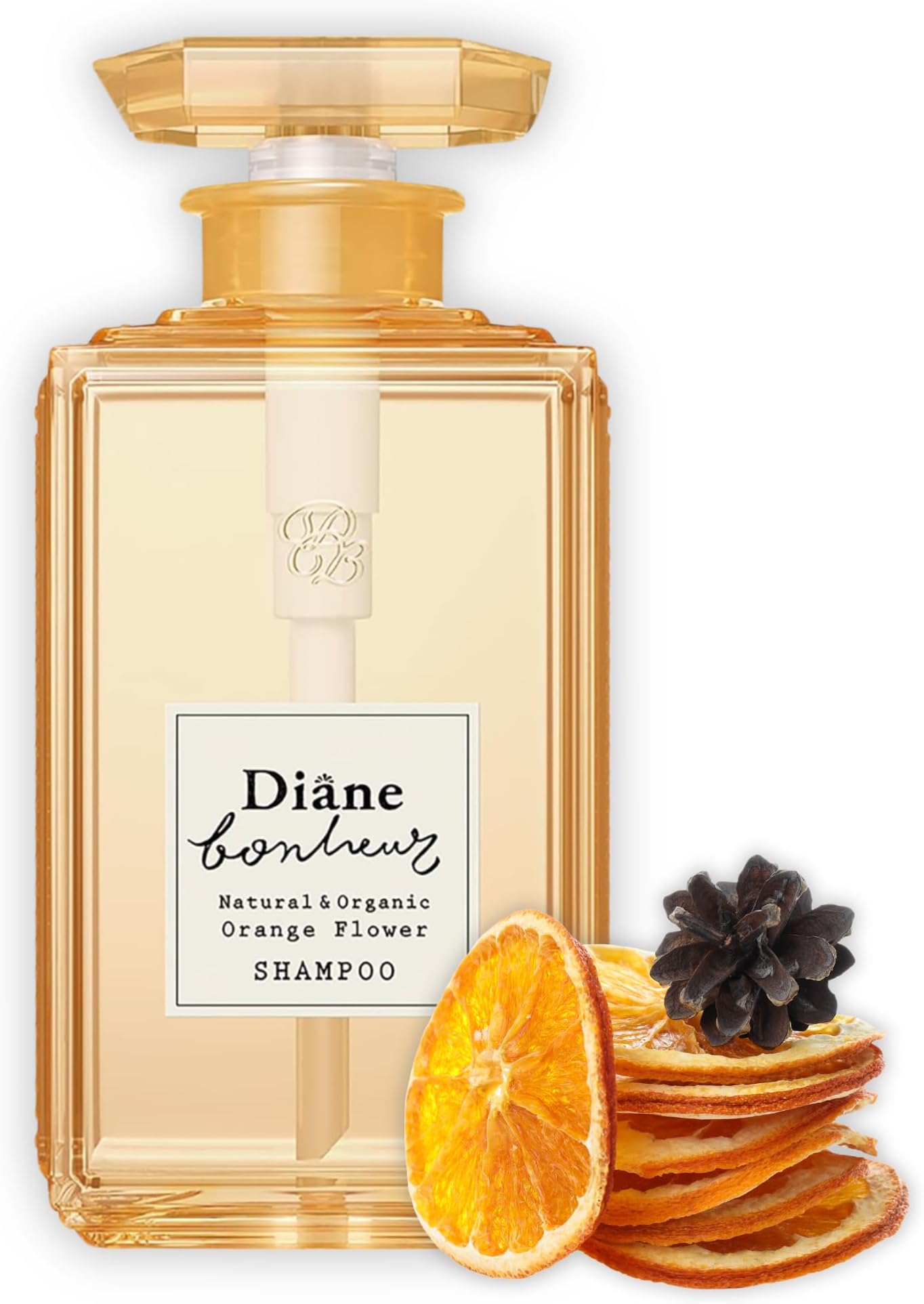 Diane Bonheur Natural Orange Flower Hydrating Hair Shampoo, Gentle Cleansing Hair & Scalp for Men & Women Soft Haircare, Japanese Clarifying Moisture Frizz & Dry Hair Control, 16.9 Fl Oz/500 mL