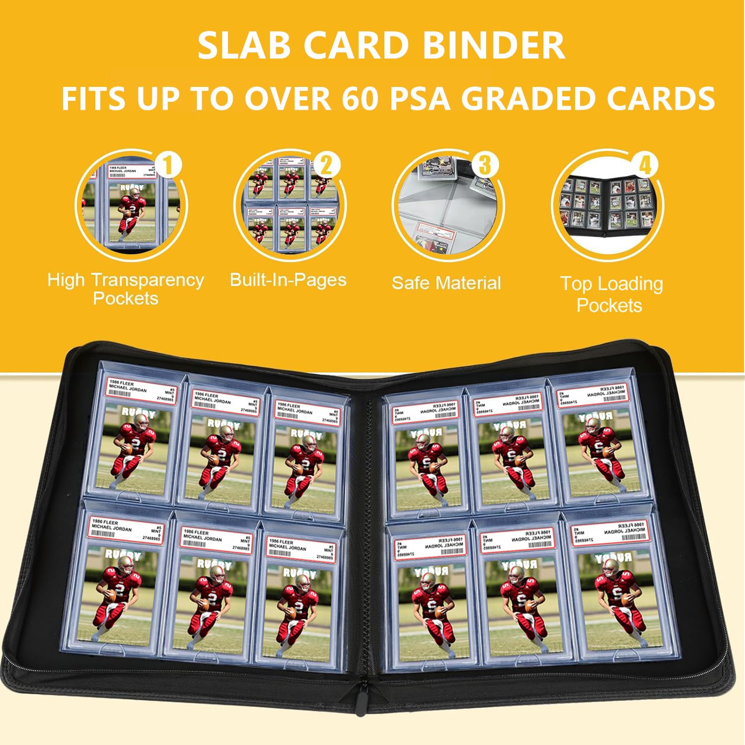 Amazon.com: 60 Pockets Graded Card Binder, Toploading PSA Slab