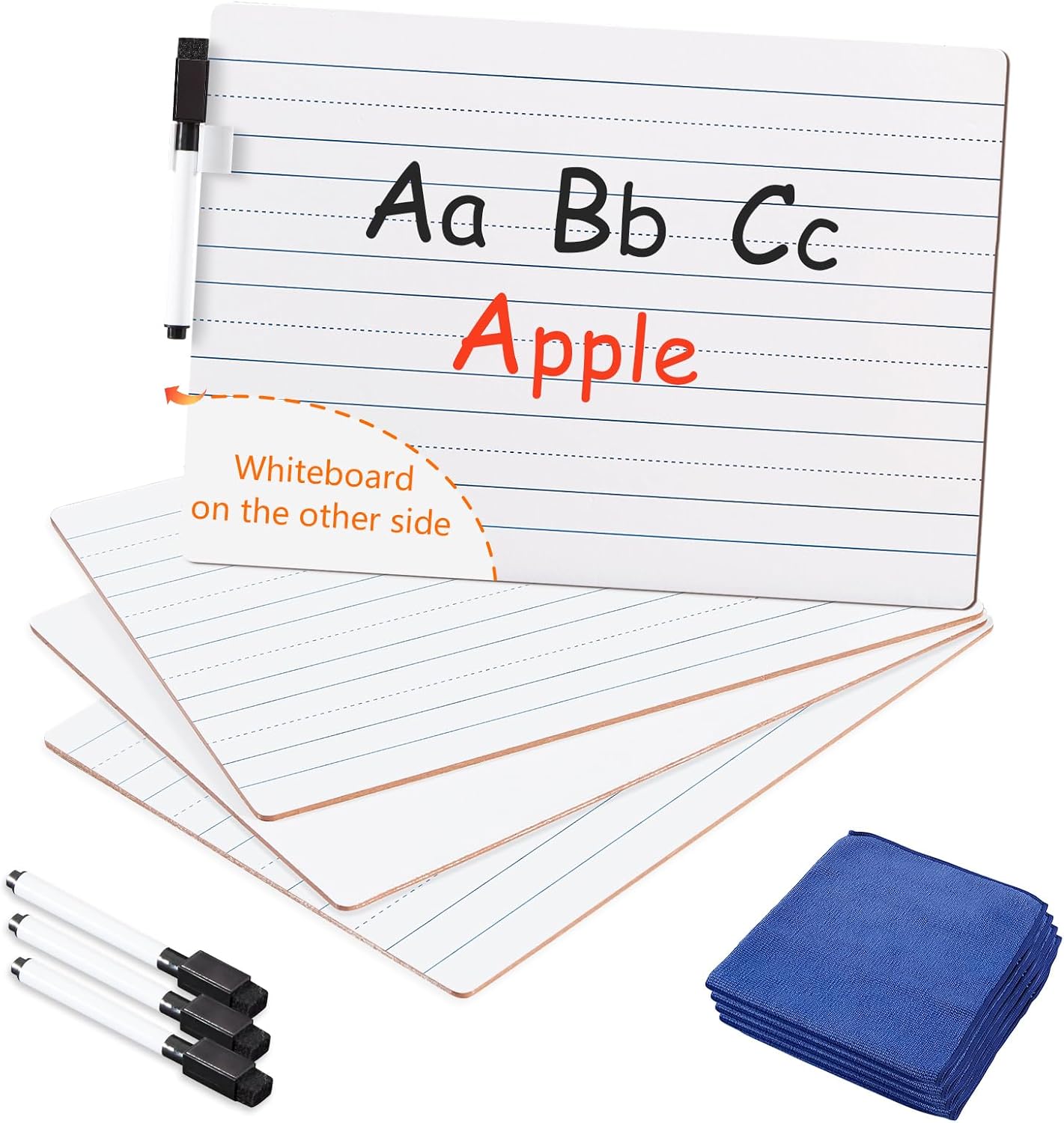 MAKELLO Small White Boards Bulk for Classroom, Double Sided