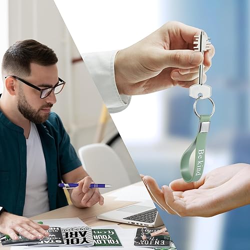 Miniatura 4 de PerKoop 48 piezas de regalos inspiracionales a granel, blocs de notas motivacionales, bolígrafos, llaveros, conjunto de cuadernos de diario estilo