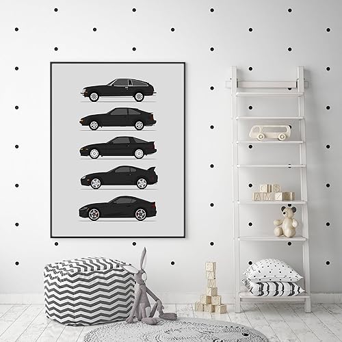 Vista 54 de Custom Car Posters Handmade Poster compatible with Toyota Supra Generations and Print of Toyota Supra - Blue, 11x14 Metallic Print (Unframed)