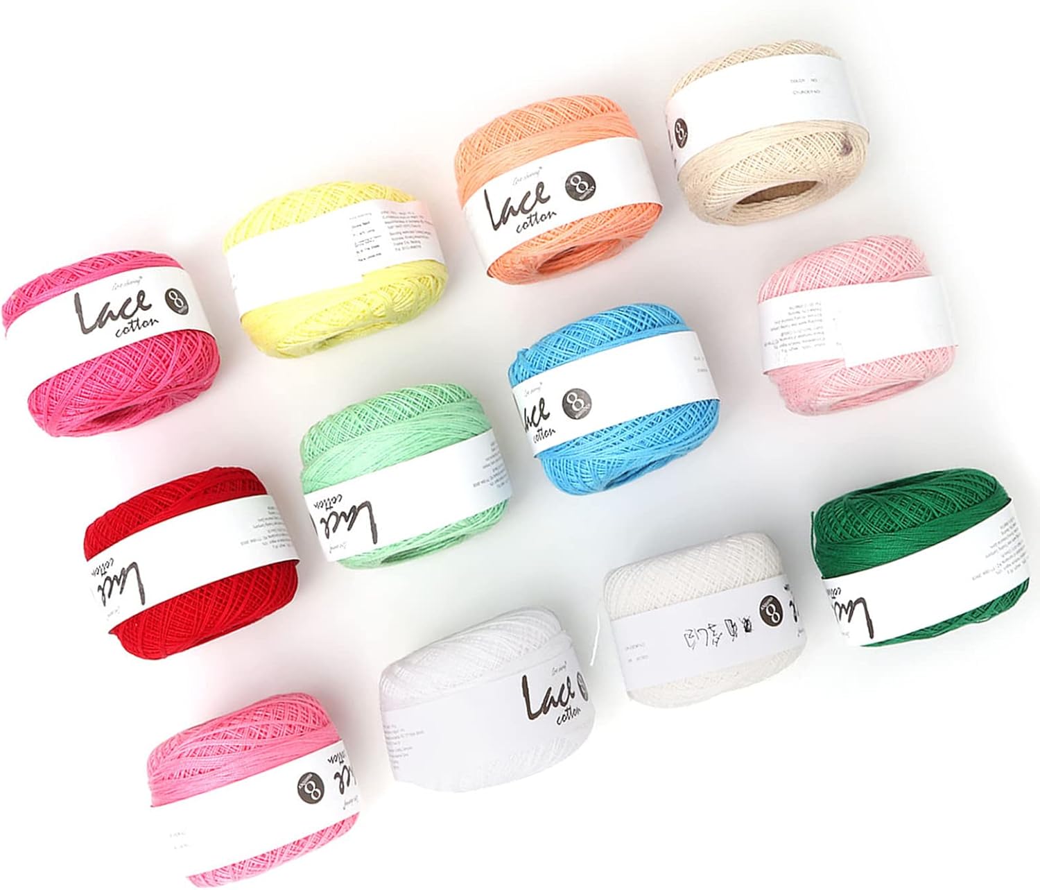 Popular Lace Thread, Coon Handmade Crochet Sewing Thread, Silk Lightweight Thread for Sewing Arts and Crafts(12 Colour)